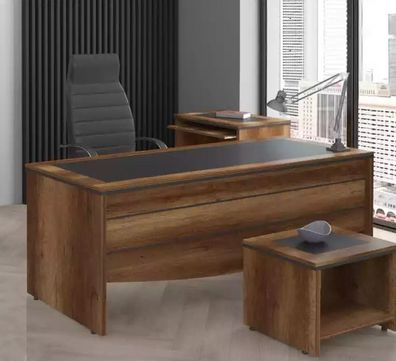 Arbeitszimmer Schreibtisch Holz Bürotisch Büro Möbel Design Chefschreibtisch