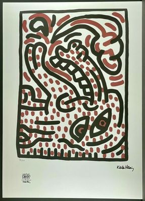 KEITH HARING * Ludo 4 * signed lithograph * limited # 38/150 (Gr. 50 cm x 70 cm)