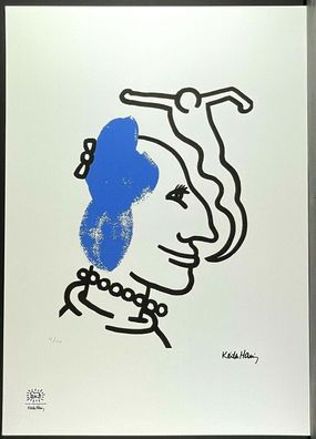 KEITH HARING * Story of red and blue 6 * signed lithograph * limited # 16/150