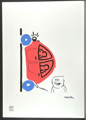 KEITH HARING * Story of red and blue 16 * signed lithograph * limited # 96/150
