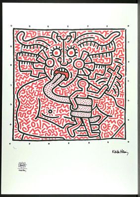 KEITH HARING * Untitled * signed lithograph * limited # 8/150 (Gr. 50 cm x 70 cm)