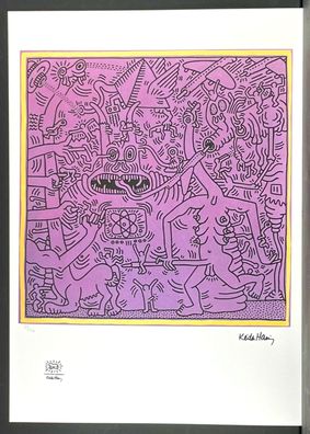 KEITH HARING * Untitled * signed lithograph * limited # 55/150 (Gr. 50 cm x 70 xm)