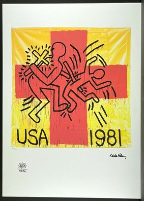 KEITH HARING * USA 1981 * signed lithograph * limited # 60/150 (Gr. 50 cm x 70 xm)
