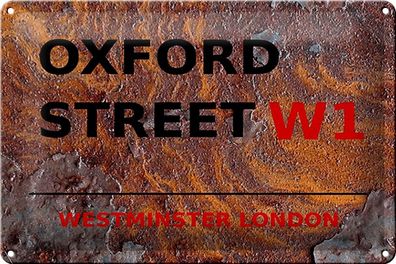 Blechschild London 30x20 cm Westminster Oxford Street W1 Deko Schild tin sign