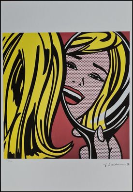 ROY Lichtenstein * Girl in Mirror * signed lithograph * limited # 38/150