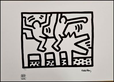 KEITH HARING * Untitled * signed lithograph * limited # 100/150 (Gr. 50 cm x 70 xm)