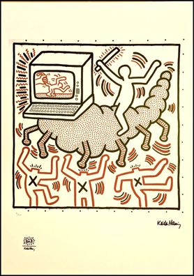 KEITH HARING * Untitled * signed lithograph * limited # 71/150 (Gr. 50 cm x 70 xm)
