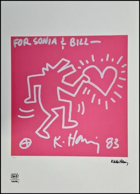 KEITH HARING * For Sonia & Bill * signed lithograph * limited # 21/150