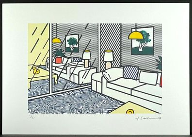 ROY Lichtenstein * Wallpaper with Blue... * signed lithograph * limited # 31/150