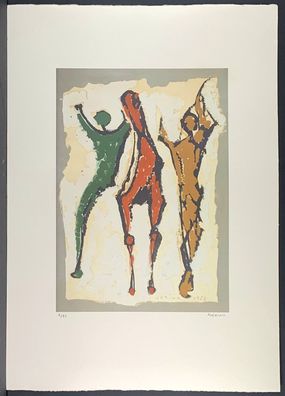 MARINO MARINI * Two Figures and a Horse * 50 x 70 cm * signed lithograph * limited