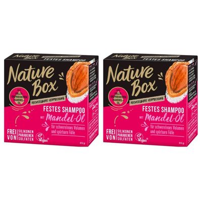 83,00EUR/1kg 2 x Nature Box Festes Shampoo Mandel 85g