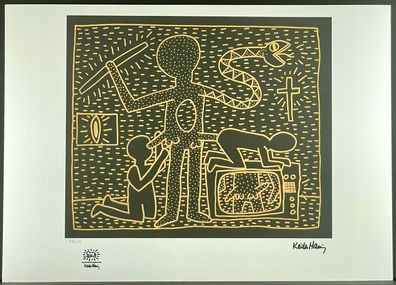 KEITH HARING * Untitled * signed lithograph * limited # 56/150 (Gr. 50 cm x 70 cm)