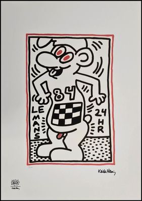 KEITH HARING * Le Mans 84 * signed lithograph * limited # 11/150 (Gr. 50 cm x 70 xm)