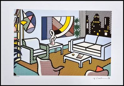 ROY Lichtenstein * Interior with Skyline * signed lithograph * limited # 116/150