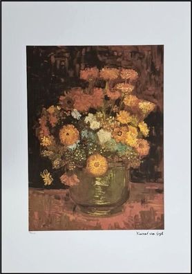 Vincent VAN GOGH * Vase with Zinnias * 50 x 70 cm * lithograph * limited # 98/250