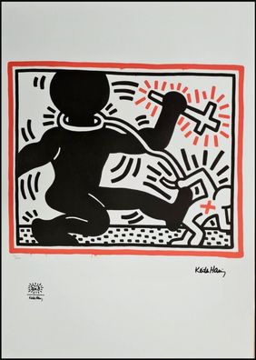 KEITH HARING * Untitled * signed lithograph * limited # 12/150 (Gr. 50 cm x 70 xm)