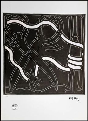 KEITH HARING * Untitled * signed lithograph * limited # 93/150 (Gr. 50 cm x 70 xm)