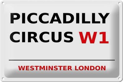 Blechschild London 30x20cm Westminster Piccadilly Circus W1 Deko Schild tin sign