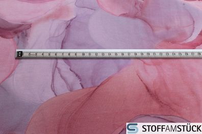 0,5 Meter Stoff Baumwolle Elastan Single Jersey pastellrosa Aquarell weich rosa