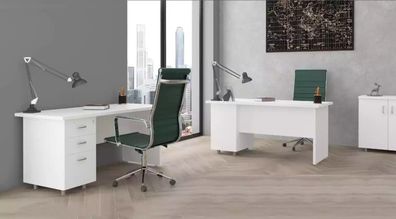 Schreibtisch Weiß Luxus Arbeitszimmer Holz Büromöbel Tisch Schreibtische