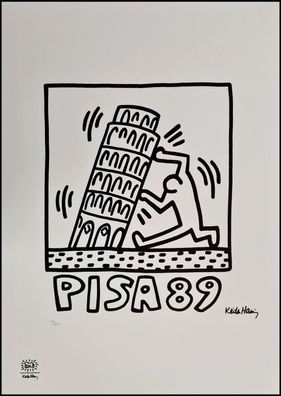 KEITH HARING * Pisa 89 * signed lithograph * limited # 76/150 (Gr. 50 cm x 70 xm)