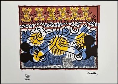 KEITH HARING * Mickey Mouse * signed lithograph * limited # 126/150