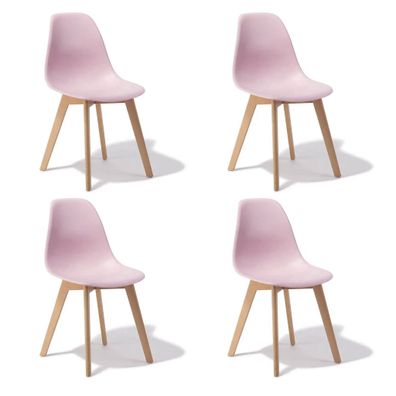 Esszimmerstühle KITO – Set mit 4 Esstischstühlen – rosa
