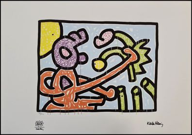 KEITH HARING * Flowers I * signed lithograph * limited # 42/150 (Gr. 50 cm x 70 cm)