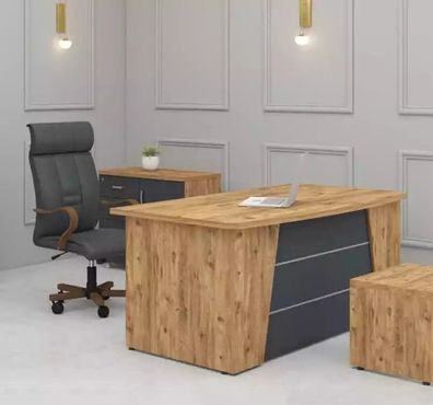 Schreibtisch Büro Möbel Arbeitszimmer Holz Computertisch Office Tisch