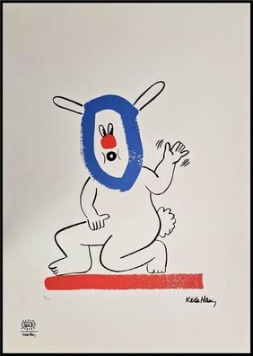 KEITH HARING * The Story of Red and Blue * signed lithograph * limited # 51/150