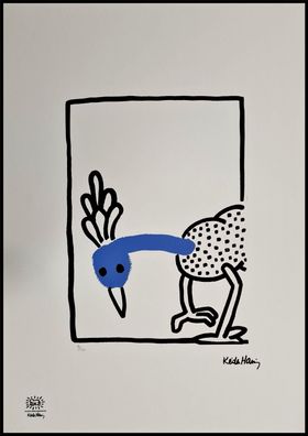KEITH HARING * Story of red and blue 8 * signed lithograph * limited # 81/150