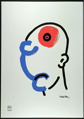 KEITH HARING * Story of red and blue 8 * signed lithograph * limited # 15/150