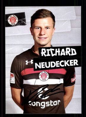Richard Neudecker Autogrammkarte FC ST. Pauli 2018-19 Original Signiert