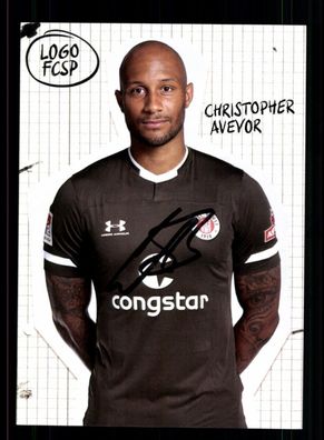 Christopher Avevor Autogrammkarte FC ST. Pauli 2019-20 Original Signiert