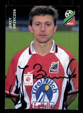 Jerzy Brzeczek Autogrammkarte FC Tirol Innsbruck 90er Jahre Original Sign.