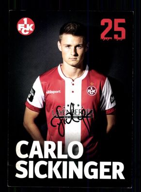 Carlos Sickinger Autogrammkarte 1 FC Kaiserslautern 2018-19 Original Signiert + 2