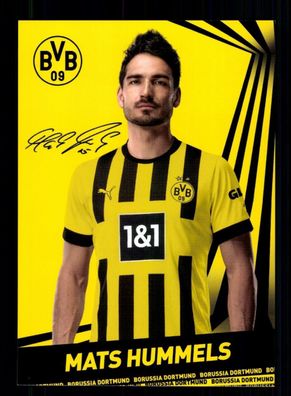 Mats Hummel Autogrammkarte Borussia Dortmund 2022-23 Druck Signiert