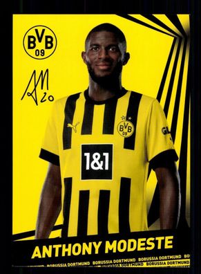 Anthony Modeste Autogrammkarte Borussia Dortmund 2022-23 Druck Signiert