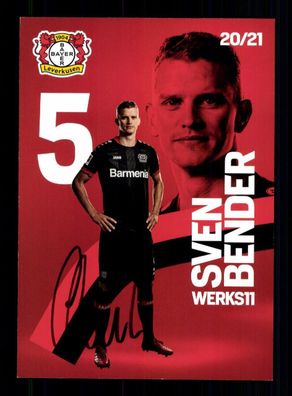 Sven Bender Autogrammkarte Bayer Leverkusen 2020-21 Original Signiert