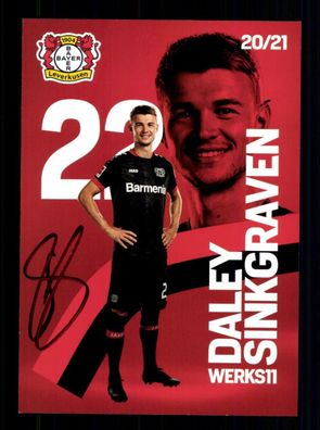 Daley Sinkgraven Autogrammkarte Bayer Leverkusen 2020-21 Original Signiert