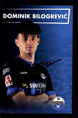 Dominik Bilogrevic Autogrammkarte SC Paderborn 2019-20 Original Signiert