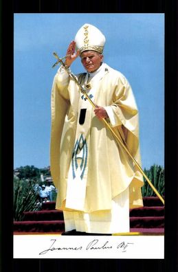 Papst Johannes Paul II Autogrammkarte Kirche Druck Signiert # BC 200758