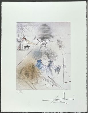 Salvador DALI * The old Hippie * 50 x 65 cm * signed lithograph * limited
