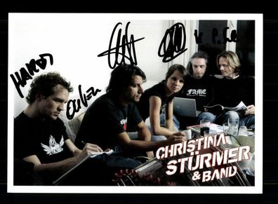 Christina Stürmer und Band Autogrammkarte Original Signiert ## BC 202691