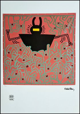 KEITH HARING * Untitled * signed lithograph * limited # 79/150 (Gr. 50 cm x 70 xm)