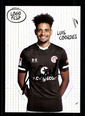 Luis Coordes Autogrammkarte FC ST. Pauli 2019-20 Original Signiert