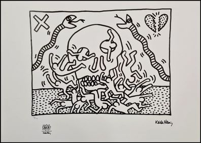 KEITH HARING * Untitled * signed lithograph * limited # 16/150 (Gr. 50 cm x 70 cm)