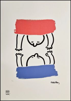 KEITH HARING * Story of red and blue 15 * signed lithograph * limited # 19/150