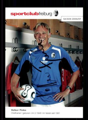 Volker Finke Autogrammkarte SC Freiburg 2006-07 Original Signiert