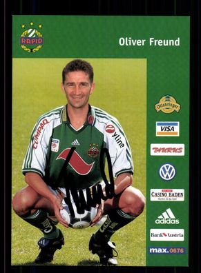 Oliver Freund Autogrammkarte Rapid Wien 2000-01 Original Signiert